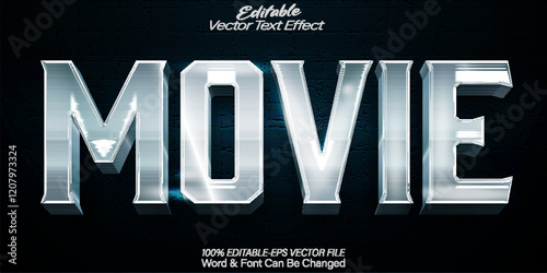 Movie Vector Text Effect Editable Alphabet Film Tv Cinema