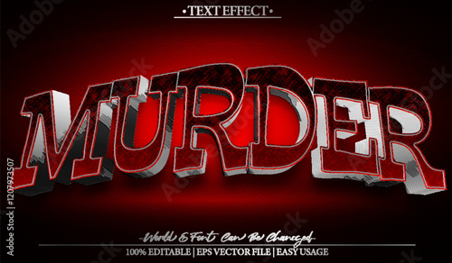 Murder Vector Text Effect Editable Alphabet Killer Crime Dead Horror