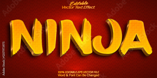 Ninja Vector Text Effect Editable Alphabet Japanese Samurai Katana Fighter