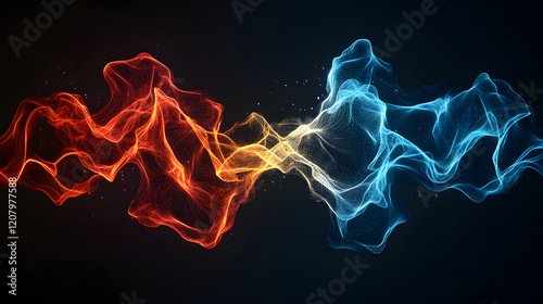 A futuristic depiction of space-time distortion, where glowing energy lines form a web of light and color, symbolizing the bending of time, with no humans or objects visible 