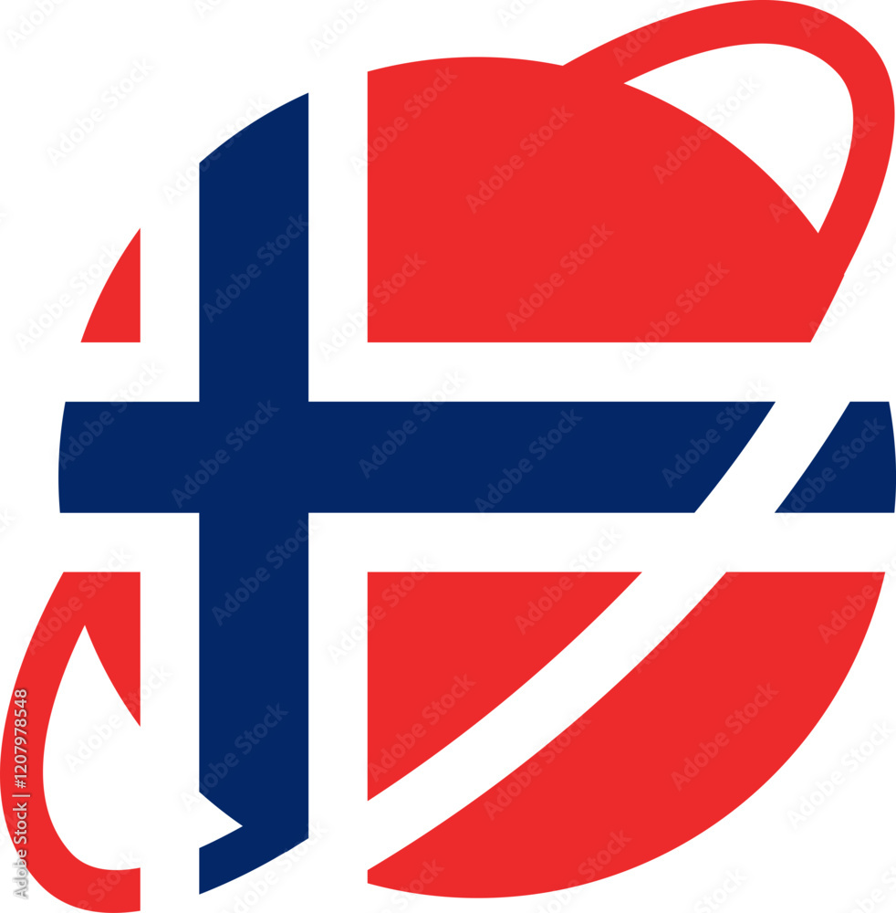 Obraz premium Norway earth flag icon 