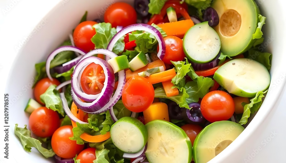 Fresh Veggie Salad Recipe with Avocado and Tomatoes Fresh Veggie Salad Recipe with Avocado and Tomatoes