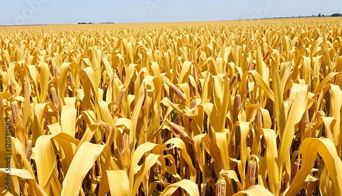 Golden Cornfield Landscape at Harvest Time photo