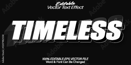 Timeless Vector Text Effect Editable Alphabet Black Eternal Infinite