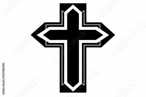 Christian cross silhouette icon. Christian symbol. Christian cross pictogram
