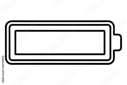 Line Art Icon of Low Battery on Clean White Background