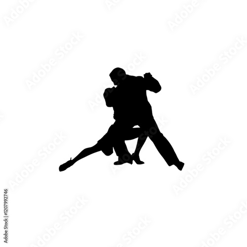 A dramatic tango pose showcasing intensity and rhythm. Great for Latin dance events, cultural festivals, or dynamic compositions.