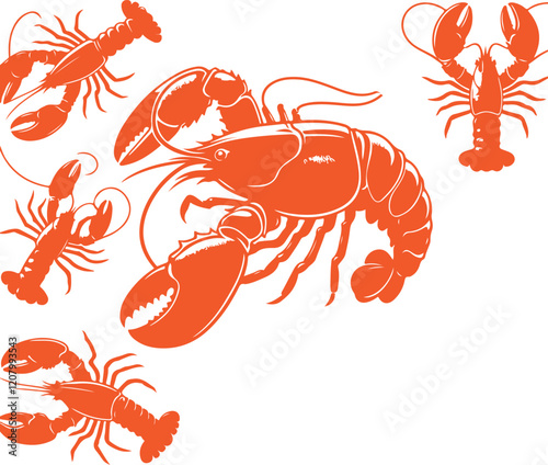 crayfish on a white background