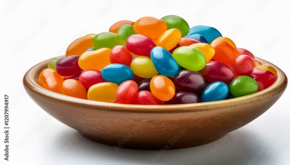 bowl filled with colorful jellybeans on a white background bowl filled with colorful jellybeans on a white background
