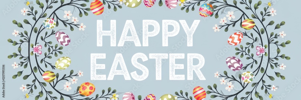 Happy Easter Egg Wreath Happy Easter Egg Wreath