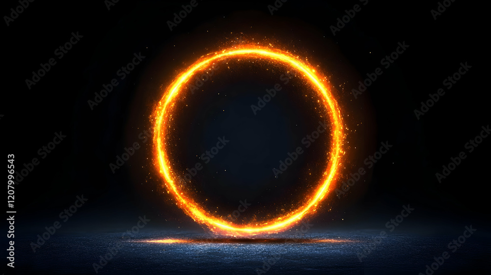 Naklejka premium Fiery Ring Abstract Background