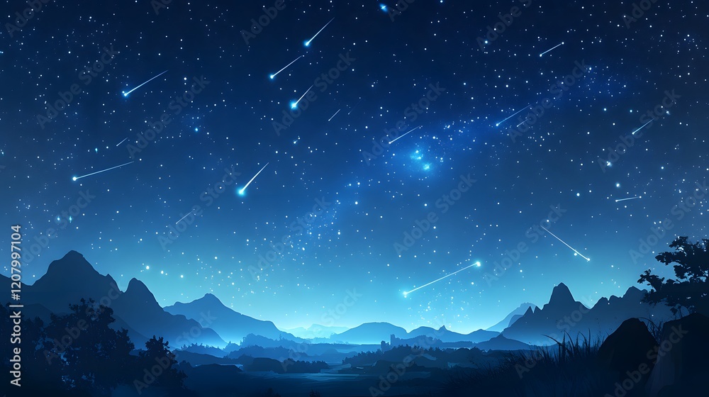 Fototapeta premium Starry night sky background with a visible Milky Way