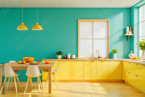 Elegant Farmhouse-Style Kitchen with Modern Features and Natural Light. generative AI