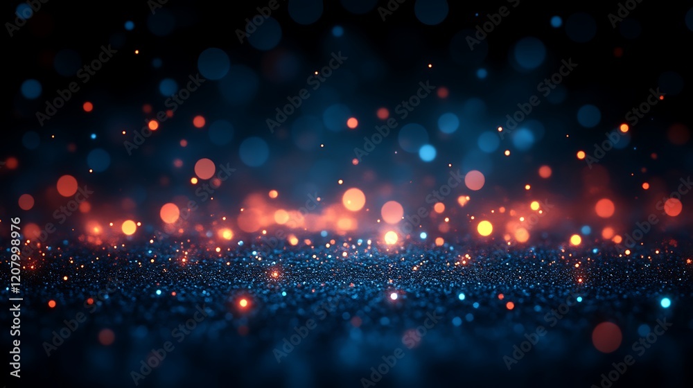 Fototapeta premium Blue and Orange Glitter Lights Sparkle Background