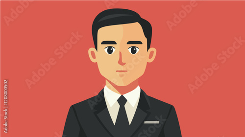 Flat vector illustration of a business man. Strict style. Office worker. Entrepreneur. Director.