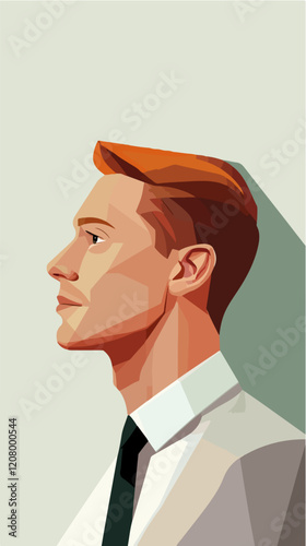 Flat vector illustration of a business man. Strict style. Office worker. Entrepreneur. Director.