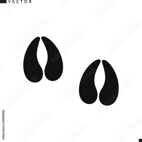 Giraffe footprint vector. Animal footprint icon