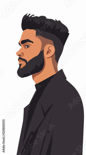 Flat vector illustration of a business man. Strict style. Office worker. Entrepreneur. Director.