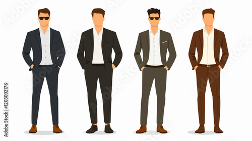 Flat vector illustration of a business man. Strict style. Office worker. Entrepreneur. Director.