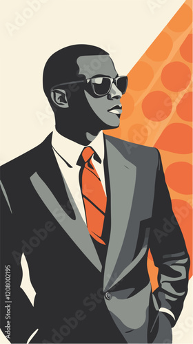 Flat vector illustration of a business man. Strict style. Office worker. Entrepreneur. Director.