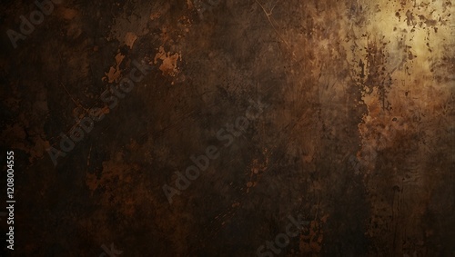 A dark brown, textured image; a rust-like or aged metal material is visible.