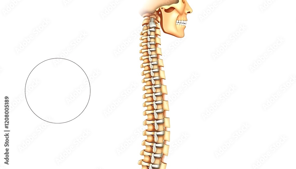 Naklejka premium Human Cervical Spine Anatomy Illustration