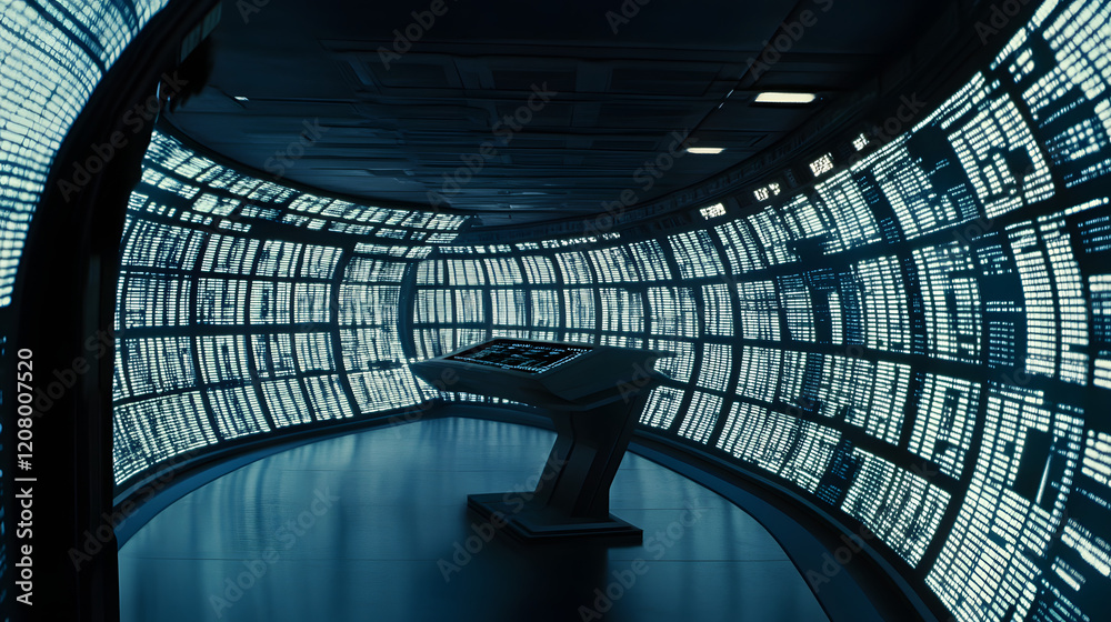 Obraz premium A glowing scene of space-time warping and bending, with luminous trails of light twisting in various patterns, demonstrating the flow of time in a futuristic world, free of human figures 