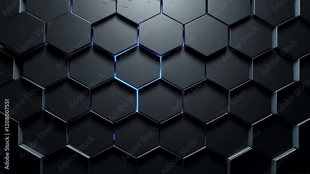 Black and white hexagon background