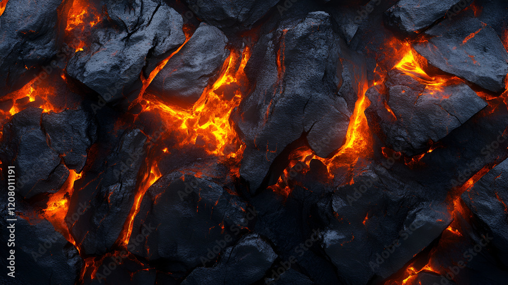 Coals burning in the fireplace Coals burning in the fireplace