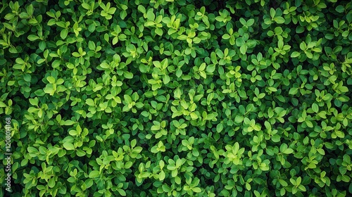 Lush Organic Green Leaves Forming Abstract Natural Wallpaper Pattern