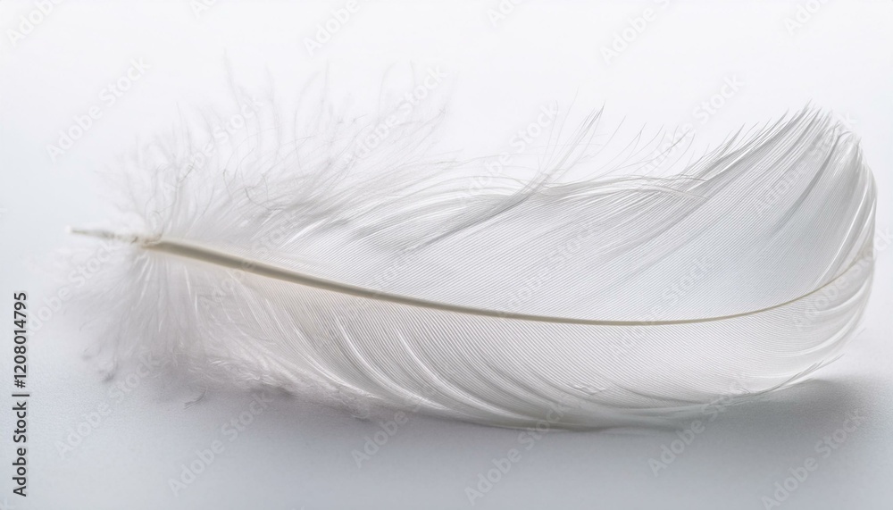 Obraz premium white feather on white background