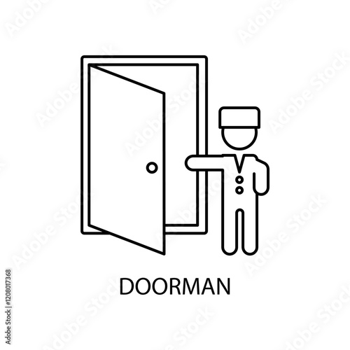 doorman icons  symbol vector elements for infographic web