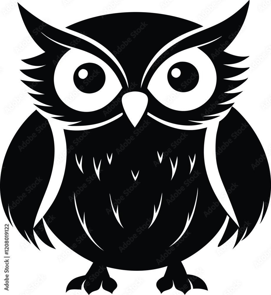 Owl silhouette,Owl black vector icon Owl silhouette,Owl black vector icon