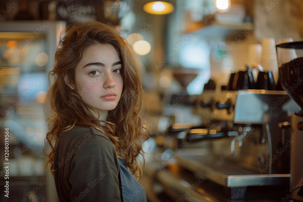 Barista Working in a Stylish Coffee Shop Setting Generative AI Image Barista Working in a Stylish Coffee Shop Setting Generative AI Image