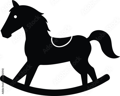 Rocking Horse Silhouette, Rocking Toy, Toy Horse vector icon