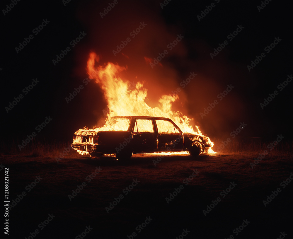 car on fire car on fire