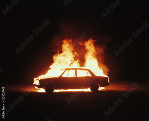 car on fire
