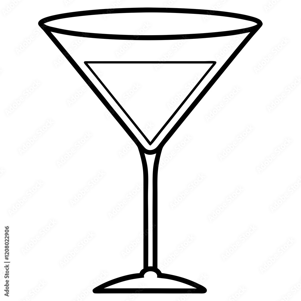 Martini Outline Illustration Martini Outline Illustration