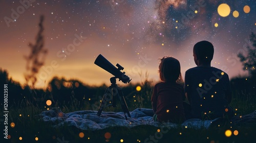 Stargazing Siblings: A Night of Wonder Under the Milky Way