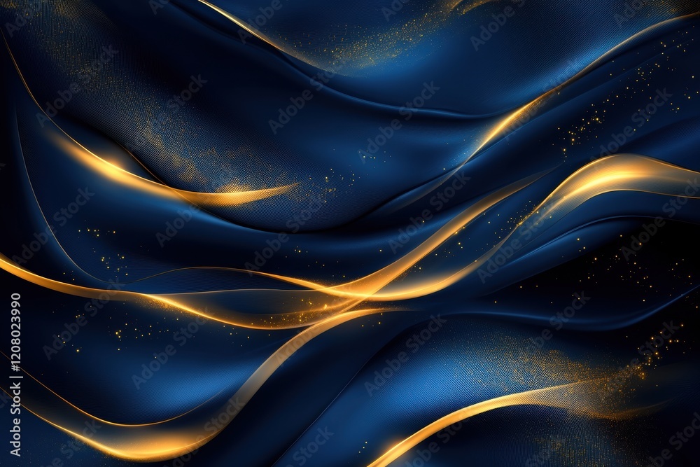 Obraz premium Elegant Minimalist Abstract with Flowing Blue Waves, Smooth Textures, and Modern Design in Serene Light and Shadow