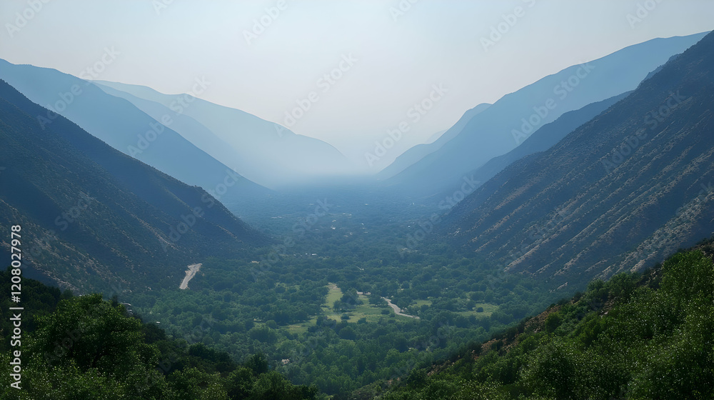 Smoky Mountain Valley Vista, Road, Haze Smoky Mountain Valley Vista, Road, Haze