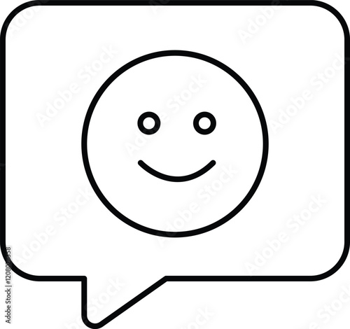 Minimalist Happy Face Icon – Suitable for Feedback Forms, Positive Emotions, and Customer Satisfaction Themes