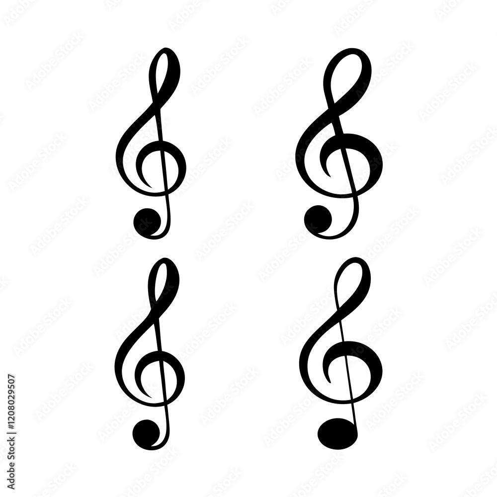 Fototapeta premium High-Quality Clef Vector Isolated on White Background