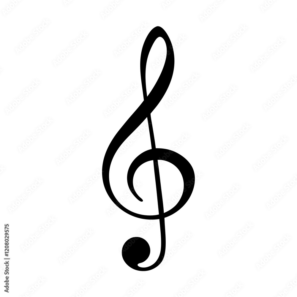 High-Quality Clef Vector Isolated on White Background High-Quality Clef Vector Isolated on White Background