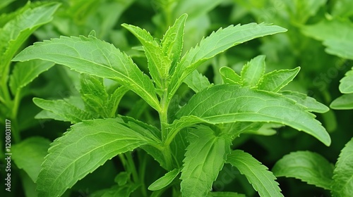 mint leaves in the garden