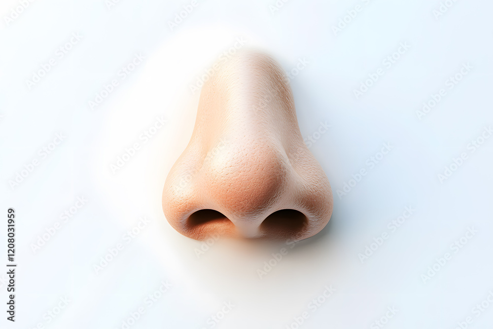 Naklejka premium 3d nose illustration front view isolated on white background