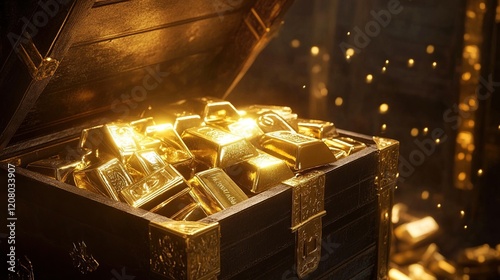 A Treasure Chest Full of Gleaming Gold Bars