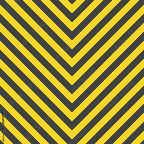 Industrial striped seamless pattern. Black Orange destroyed diagonal lines template. Grunge striped cunstruction background illustration.