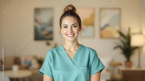 Wallpaper Mural Smiling Nurse in a Calm and Welcoming Fertility Treatment Room with Elegant Decor (Healthcare) Torontodigital.ca