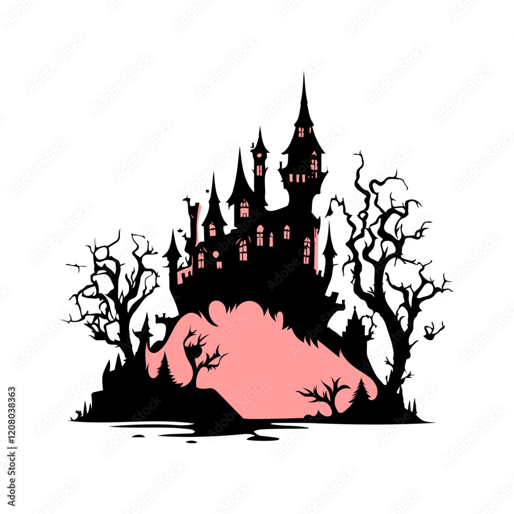 halloween item sticker set, cat, hat, book with spells, gost, candy, broom, candles, potion, spider, cobweb, pumpkin, vector illustrration, violet, orange, pink colors, for web, print, social media halloween item sticker set, cat, hat, book with spells, gost, candy, broom, candles, potion, spider, cobweb, pumpkin, vector illustrration, violet, orange, pink colors, for web, print, social media